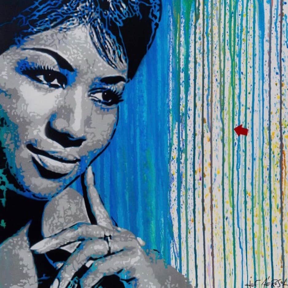 スサナモナコさんのインスタグラム写真 - (スサナモナコInstagram)「aretha the queen! acrylic, spray paint and stencil on canvas 2013 @jefaerosol @arethafranklin #queen #queenofsoul #graffiti #art」7月4日 8時47分 - susanamonaco