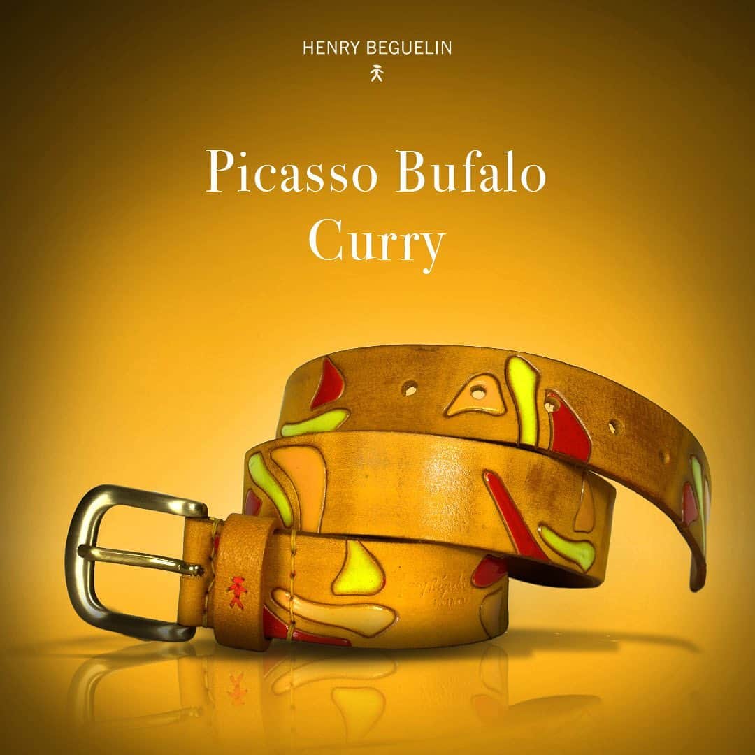 エンリーベグリンのインスタグラム：「Living the summer colors with this beautiful #HenryBeguelin Picasso Bufalo belt in Curry color! 💛🔆🌻#HBSS20」