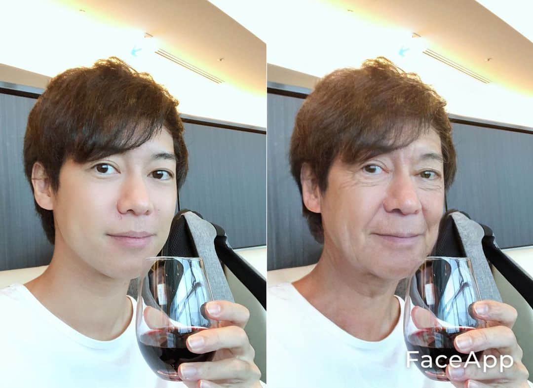 松阪ゆうきさんのインスタグラム写真 - (松阪ゆうきInstagram)「今更ながら FaceAppというアプリをやってみた。  男→女 今→素敵な老化 今→老い 今→ロン毛 若返り2 若返り2+メガネ👓  本当にこうなるんかなあ！？😂  面白いアプリだなあと思いながら、 なんなら『素敵な老化』と『老い』は少し父親に見える😂  #faceapp」7月4日 22時26分 - matsuzaka_yuuki