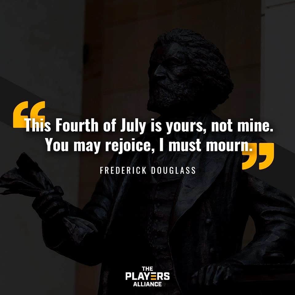 デライノ・デシールズ・ジュニアのインスタグラム：「On this Independence Day, may we all remember that none of us are truly free until all of us are free. ➡️ @ThePlayersAlliance   ✊🏾#ThePlayersAlliance #BlackLivesMatter」