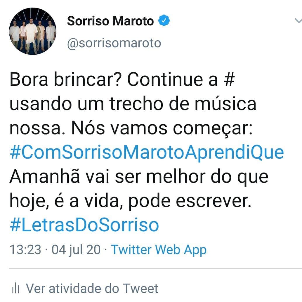 Sorriso Marotoのインスタグラム：「#ComSorrisoMarotoAprendiQue..Completem aí! 😀 #LetrasDoSorriso」