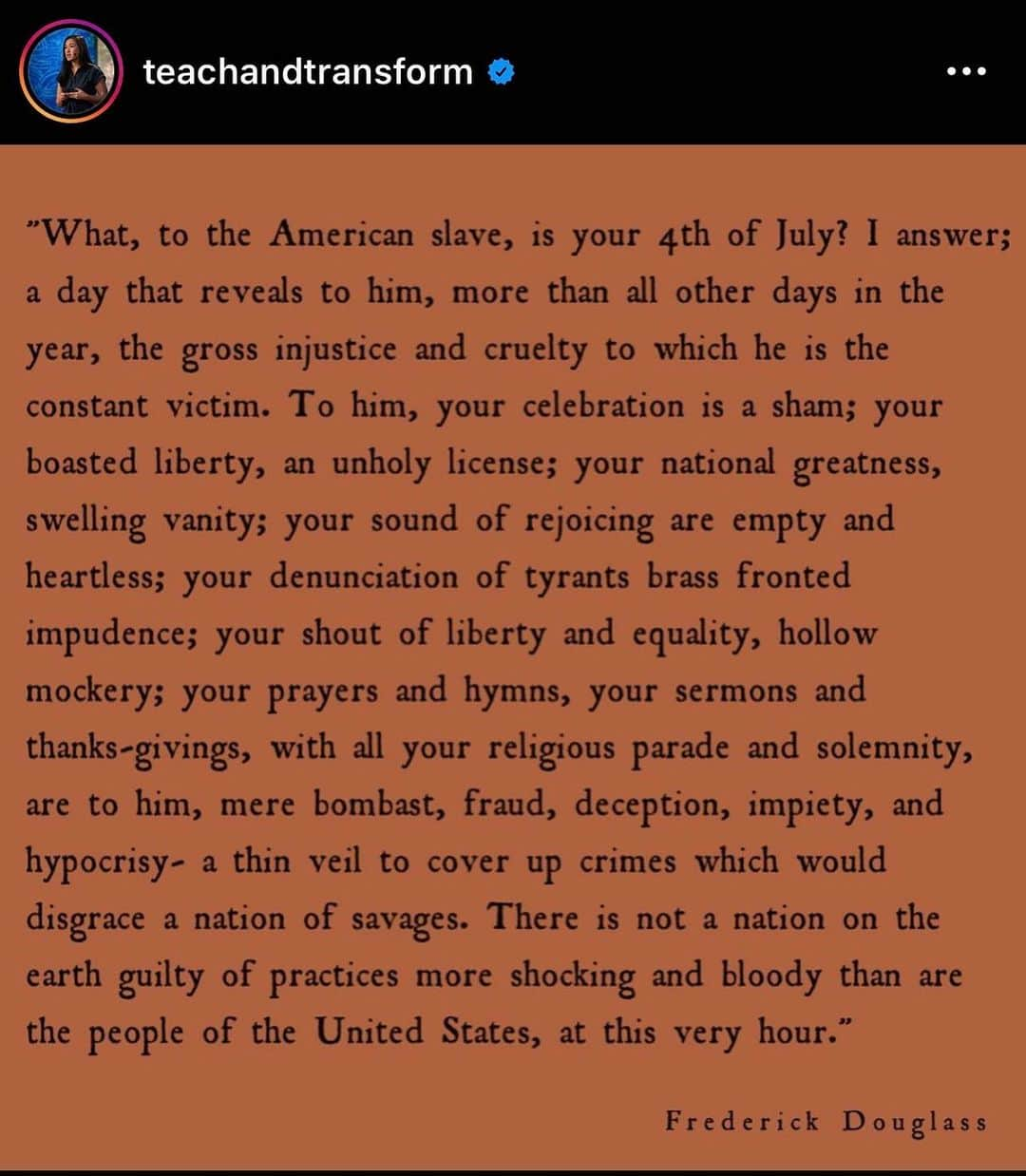 ジョディ・スウィーティンさんのインスタグラム写真 - (ジョディ・スウィーティンInstagram)「“I love America more than any other country in the world and, exactly for this reason, I insist on the right to criticize her perpetually.”~~ James Baldwin   Let us use this day of celebrating freedom to ACTUALLY work for it! For every fun thing you do today (BBQ, Swim, light some fireworks) I encourage you to also balance it with ACTION for real freedom and equity for ALL OF US.   Thanks to @teachandtransform for this post with words from the great Frederick Douglass.」7月5日 2時07分 - jodiesweetin