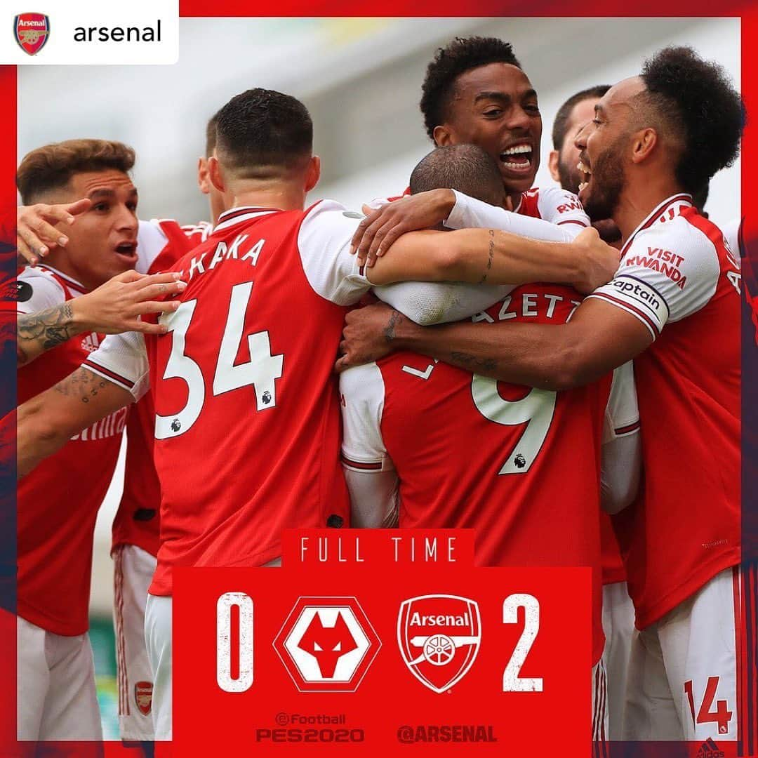 プレミアリーグさんのインスタグラム写真 - (プレミアリーグInstagram)「How important was that win @Arsenal fans?   #Repost• @arsenal BIG W! 💥  #Arsenal #WOLARS #Saka #Lacazette #PremierLeague」7月5日 3時29分 - premierleague