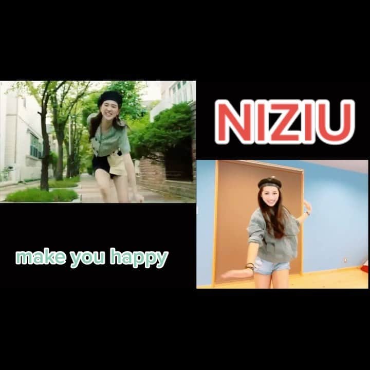 清水香澄のインスタグラム：「.﻿ メンバーあと7人募集中。﻿ ﻿ #NIZIU﻿ #Makeyouhappy﻿ #パロディ﻿ @niziu_info_official @niziu.withu  ﻿ #虹プロ#niziproject#完コピ#パロディ#虹のかけ橋#kpop#dance#ミイヒ#リマ#リオ#アヤカ#ニナ#リク#マヤ#マコ#マユカ」