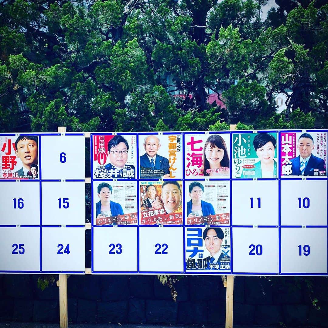 のインスタグラム：「今日は都知事選の投開票日です。  興味がない、という人も、自身の生活や子供達の未来のために、意思表示をしましょう。 四年に一度しかやってこないチャンスを無駄になさらないよう願っています。 近所に行って人の名前を書くだけです。権力の近くにいる一部の人達だけのための都政を改めるために！  #東京都知事選挙」