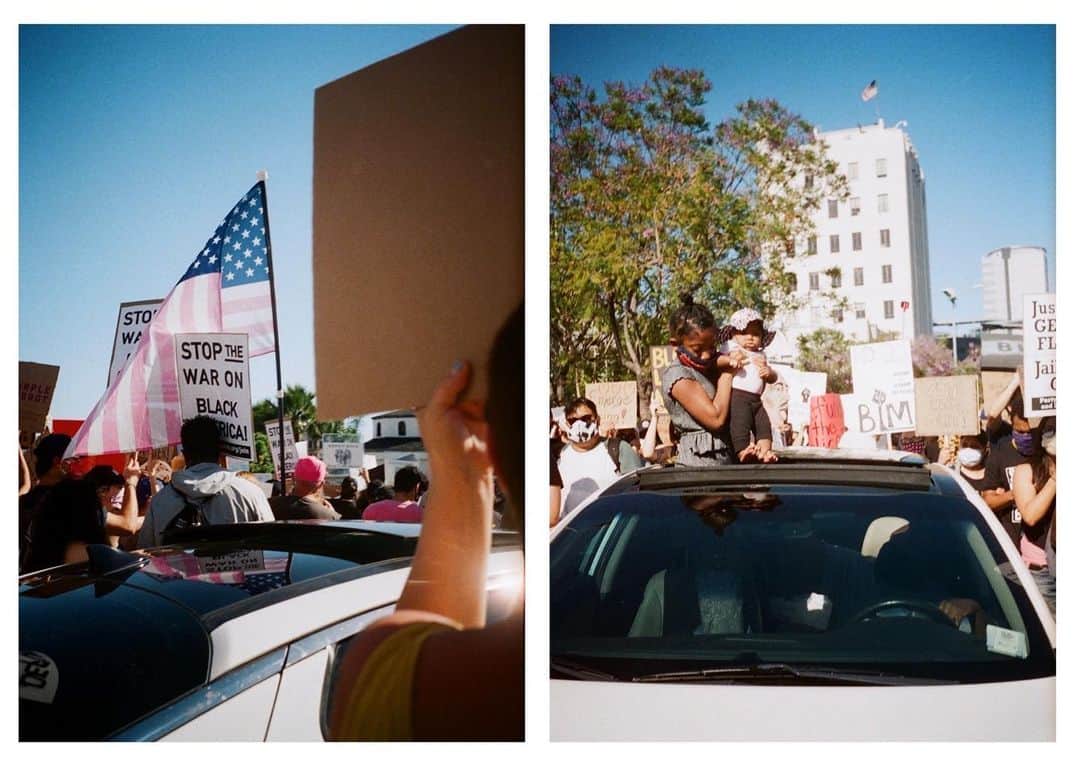 Olivia Browerさんのインスタグラム写真 - (Olivia BrowerInstagram)「Here’s some film pictures I took while protesting. I wanted to share them to show how peaceful they were. The impact and beauty of when we all come together. The fight for equality is not over. A hope that no one will have to live in fear, or face judgment based on the color of their skin. EQUALITY FOR ALL 🖤🤎❤️🧡💛💚💙💜💗 #blacklivesmatter #blacktranslivesmatter #lgbtq🌈  I’m here to support, listen, and use my voice to speak about the injustices that continue to live in our society, it’s not right until we all feel safe.」7月5日 7時48分 - oliviabrower_