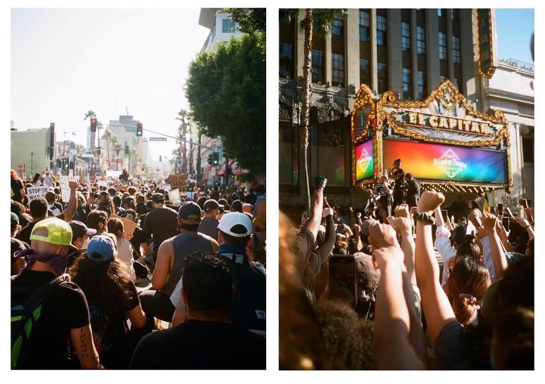 Olivia Browerさんのインスタグラム写真 - (Olivia BrowerInstagram)「Here’s some film pictures I took while protesting. I wanted to share them to show how peaceful they were. The impact and beauty of when we all come together. The fight for equality is not over. A hope that no one will have to live in fear, or face judgment based on the color of their skin. EQUALITY FOR ALL 🖤🤎❤️🧡💛💚💙💜💗 #blacklivesmatter #blacktranslivesmatter #lgbtq🌈  I’m here to support, listen, and use my voice to speak about the injustices that continue to live in our society, it’s not right until we all feel safe.」7月5日 7時48分 - oliviabrower_