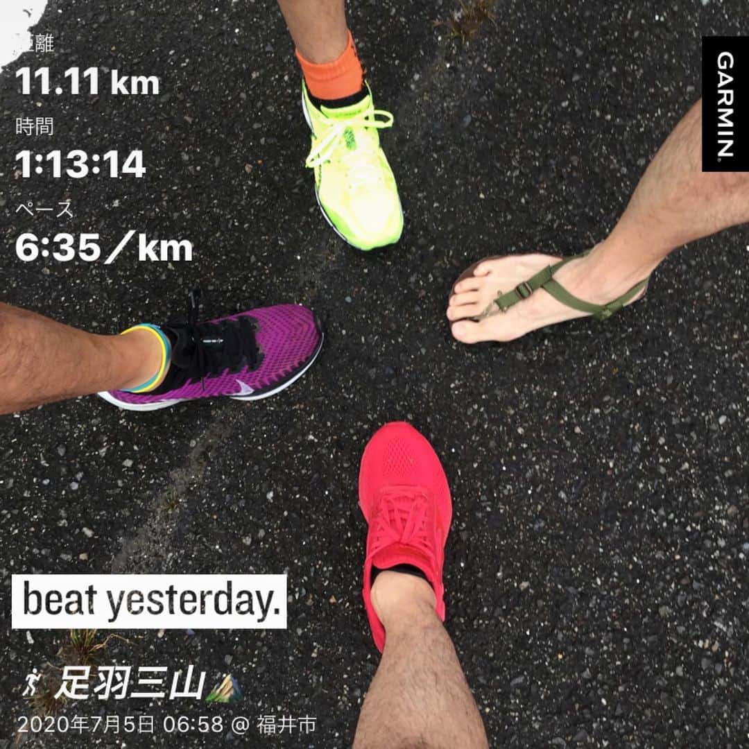 takegaeruのインスタグラム：「今日は久しぶりに皆さんと足羽三山走⛰ やっぱり楽しいですね〜 #マラソン #マラソン練習 #足羽山 #足羽三山」