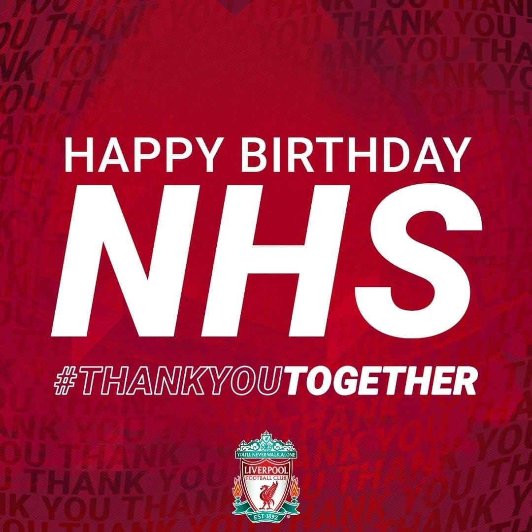 リヴァプールFCさんのインスタグラム写真 - (リヴァプールFCInstagram)「Happy birthday, NHS ❤💙 Thank you to the real heroes 👏 #LFC #LiverpoolFC #ThankyouTogether」7月5日 22時55分 - liverpoolfc