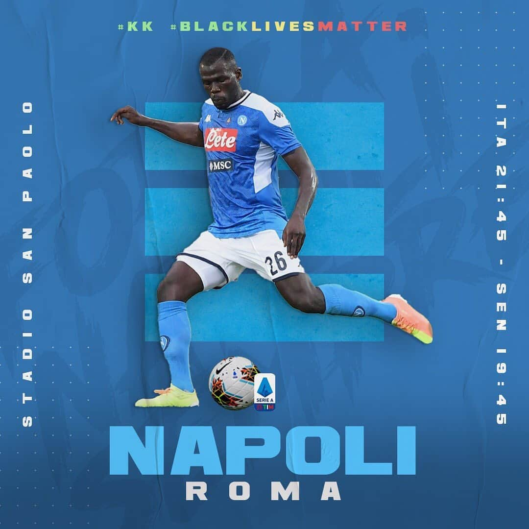 カリドゥ・クリバリさんのインスタグラム写真 - (カリドゥ・クリバリInstagram)「‪❗️ #MatchDay‬ ‪⚽️ #NapoliRoma @seriea ‬ ‪💙 #ForzaNapoliSempre‬ ‪💪🏿 #KK #blacklivesmatter ‬」7月5日 16時53分 - kkoulibaly26