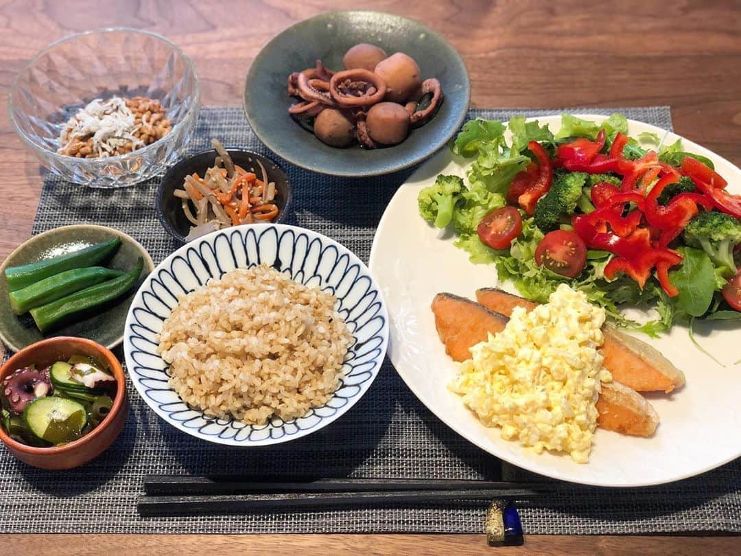 西木恵美里のインスタグラム：「今日のご飯🍚  ご飯だけを投稿するアカウントを作っていたのですが、まとめてアップしてはサボり、アップしてはサボり…なかなか公開していませんでした😂 が、きょうからついに！公開します！（笑）  @yugohan1011  あしたからはこちらに投稿しますので、興味のある方はよければフォローお願いします🍽」