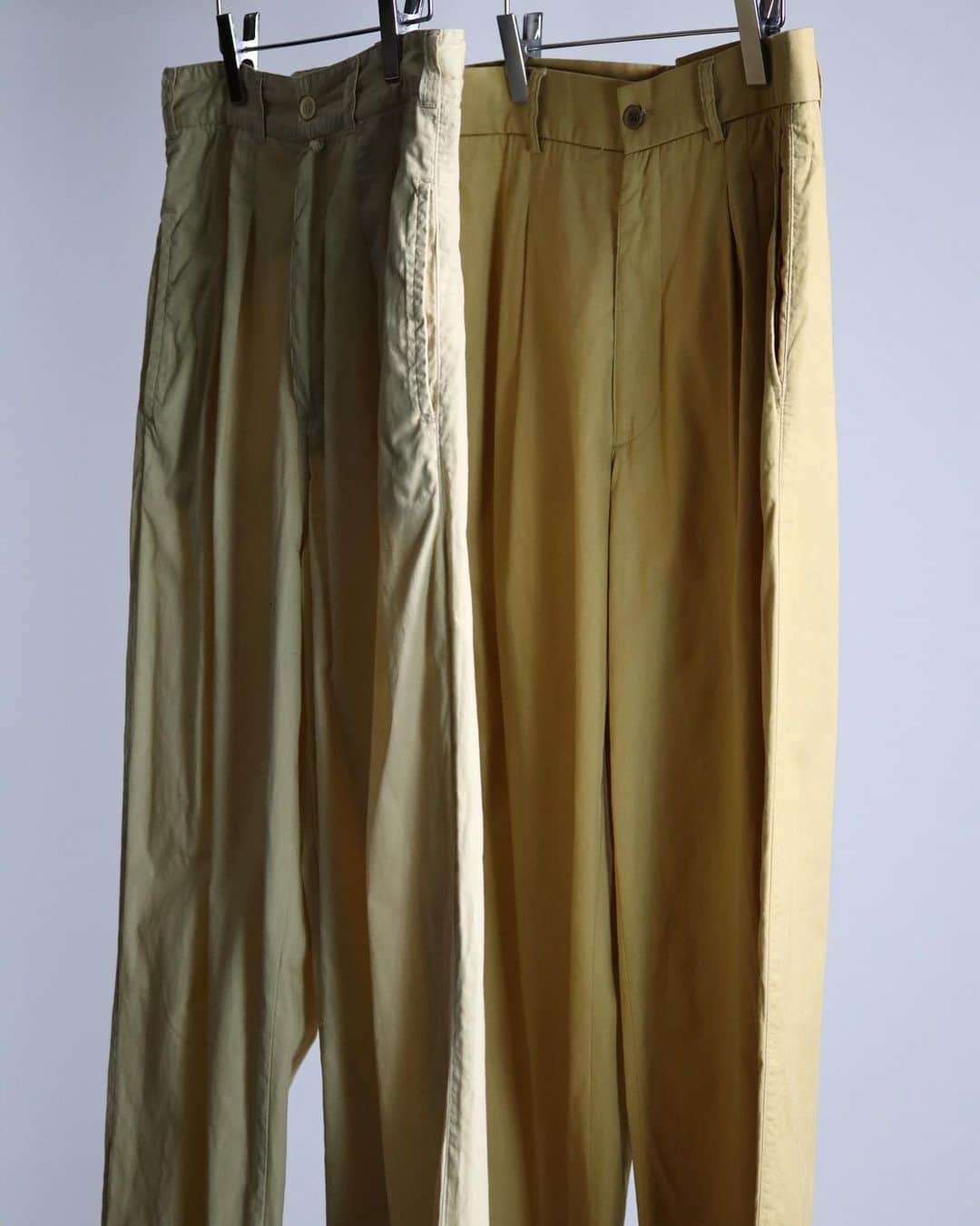 DoLuKEのインスタグラム：「・Online Store Up → (22:00)﻿ ﻿ ﻿ 【 1980's  EURO Vintage Cotton 2tuck  Pants 】﻿ ﻿ ﻿ color : yellow﻿ ﻿ ﻿ #DoLuKE」