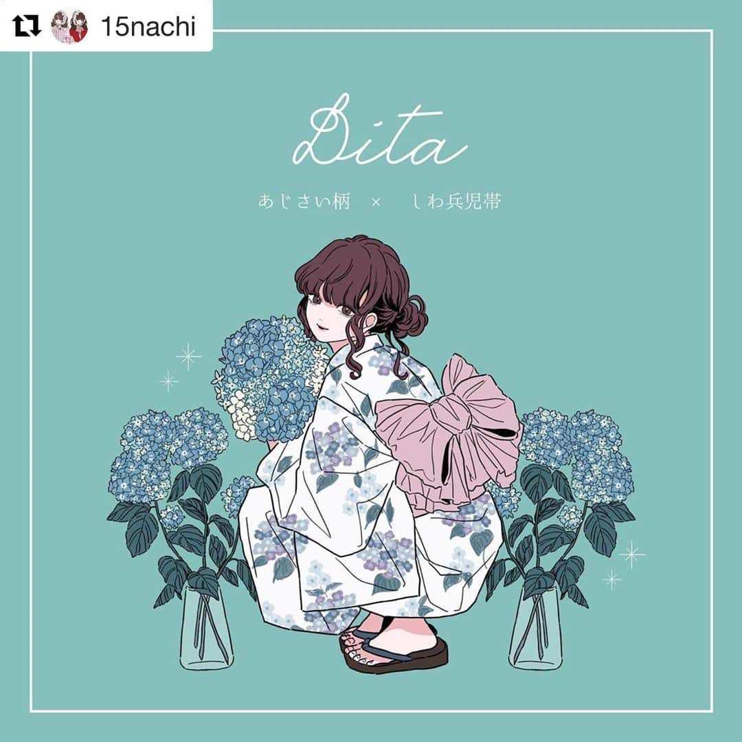 Ditaさんのインスタグラム写真 - (DitaInstagram)「わ〜！！可愛すぎませんか、、！ @15nachi さんありがとうございます😂🌈  . . with @get_repost ・・・ あじさい柄がかわいすぎて一目惚れしたDita(@dita_official )様の浴衣🌼 ・ くすみピンクのしわ兵児帯も柔らかい雰囲気で可愛い🎀 . .  #おうちで夏キブン #ditayukata #fashion #hairmake #hair #japan #summer #日本 #ヘア #和服 #ゆかた #yukata #夏 #shooting #可愛い #ootd #유카타 #kawaii #model #和 #着物 #instagood #京都 #TagsForLikes #kimono #花火 #shopping」7月5日 21時37分 - dita_official