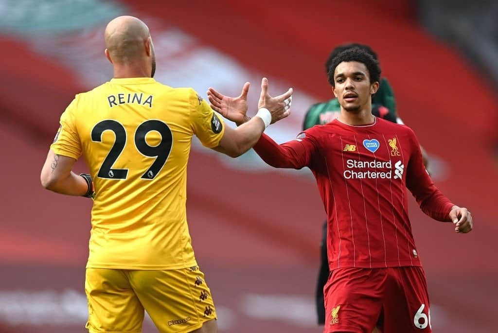 トレント・アレクサンダー＝アーノルドさんのインスタグラム写真 - (トレント・アレクサンダー＝アーノルドInstagram)「Reunited with old heroes as Liverpool FC met Aston Villa (05-07-2020) 🔴📷: Shaun Botterill 🔴 @trentarnold66 🔴  Tags ignore: #trentarnold #TAA66 #team66 #trentalexanderarnold #team66 #trentalexander  #milner #hendo #gerrard #benwoodburn #liverpool #lfc #salah #mane #firmino #robertson #vandijk #emrecan  #chamberlain #aoc #lallana #matip #lovren  #moreno #football  #l4l #f4f #lfl #lovelfc」7月6日 2時39分 - trentaa66