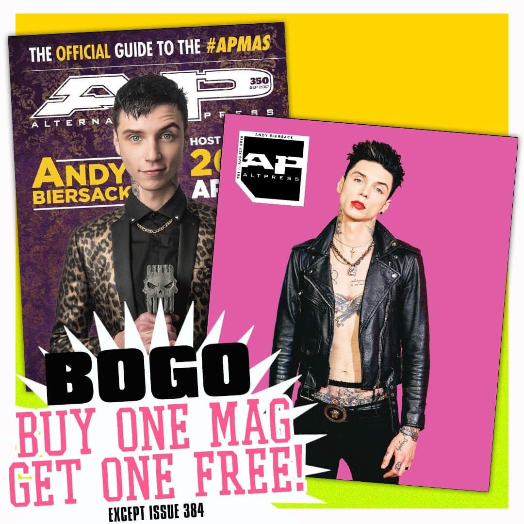 Alternative Pressさんのインスタグラム写真 - (Alternative PressInstagram)「The only thing better than one @andyblack issue, is two! This weekend only buy one issue featuring your favorite artist, and get a second absolutely free. 👇⁠ LINK IN BIO ⁠ .⁠ .⁠ .⁠ #andybiersack #andyblack #blackveilbrides #bvb #bvbarmy #bogo #buyonegetonefree #freemerch #fourthofjuly #4thofjuly #fourthofjulysales #4thofjulysales #julyfourth #july4th #julyfourthsales #july4thsales」7月6日 7時00分 - altpress
