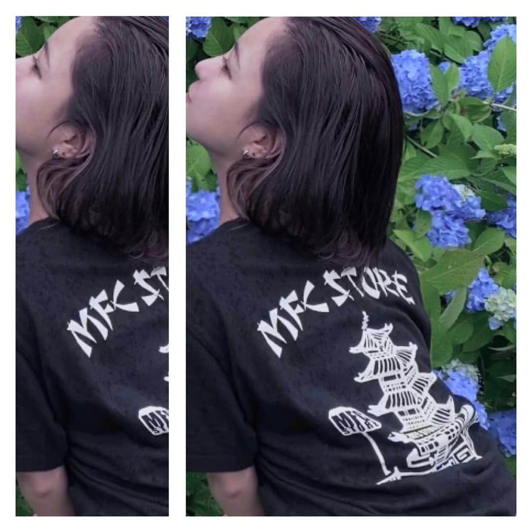 高梨沙羅さんのインスタグラム写真 - (高梨沙羅Instagram)「☔️🥡🥢 庭の紫陽花とお気に入りTシャツ 雨の中トレーニングするといつも以上の眠気と空腹が #tshirtdesign #mfcstore #tb」7月6日 17時46分 - sara.takanashi