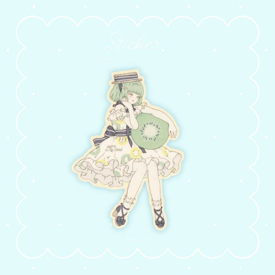 今井キラのインスタグラム：「𝑁𝑒𝑤﻿ ステッカー﻿ Kiwi﻿ ﻿ Little Fruitのアイテムは﻿ イベント終了後にWebStoreに入荷します﻿ ﻿ 🅔🅥🅔🅝🅣﻿ Little Fruit﻿ 2020.7/10-7/22﻿ FEWMANY 新宿マルイアネックス店﻿ ﻿ ＊7/10-12は事前予約制。詳細はHPをご覧下さい。﻿ ﻿ #kiraimai #littlefruit」