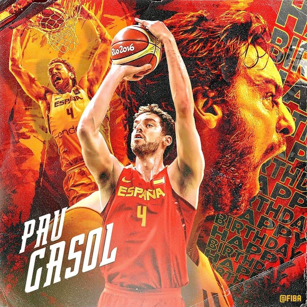 FIBAさんのインスタグラム写真 - (FIBAInstagram)「@FIBAWC: 🏆 @EuroBasket: 3x 🥇| 2x 🥈| 2x 🥉 @Olympics : 2x 🥈|🥉 @NBA: 2x 🏆  Happy 40th Birthday to a legend of the game, Pau Gasol 🇪🇸」7月6日 17時03分 - fiba