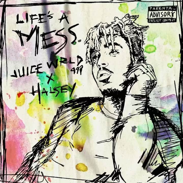 Halseyのインスタグラム：「Juice was one of the greatest people I have ever known, and one of the most brilliant artists we will ever live to witness. A true genius who had lyric and melody spilling out of him without any second thought or hesitation. And a beautiful soul who believed in spreading love and creating a community for people to feel less alone. It means everything to me that I could be a part of this album. I cried the first time that I heard it. With all the love in my heart, #lljw - “Life’s A Mess” link in IG Story」