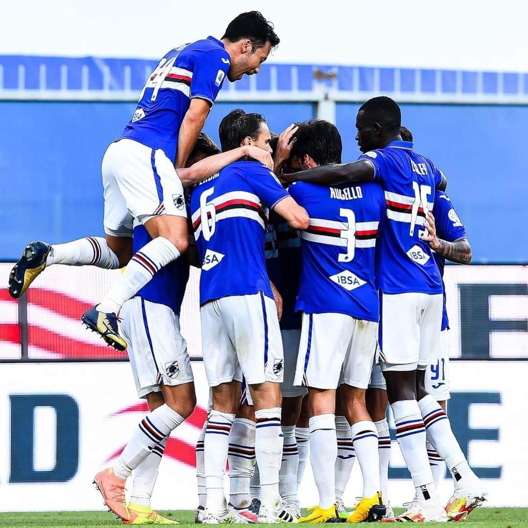 エミリオ・アウデロのインスタグラム：「😁😁😁 vittoria importante💪🏽 @sampdoria bravi tutti!」