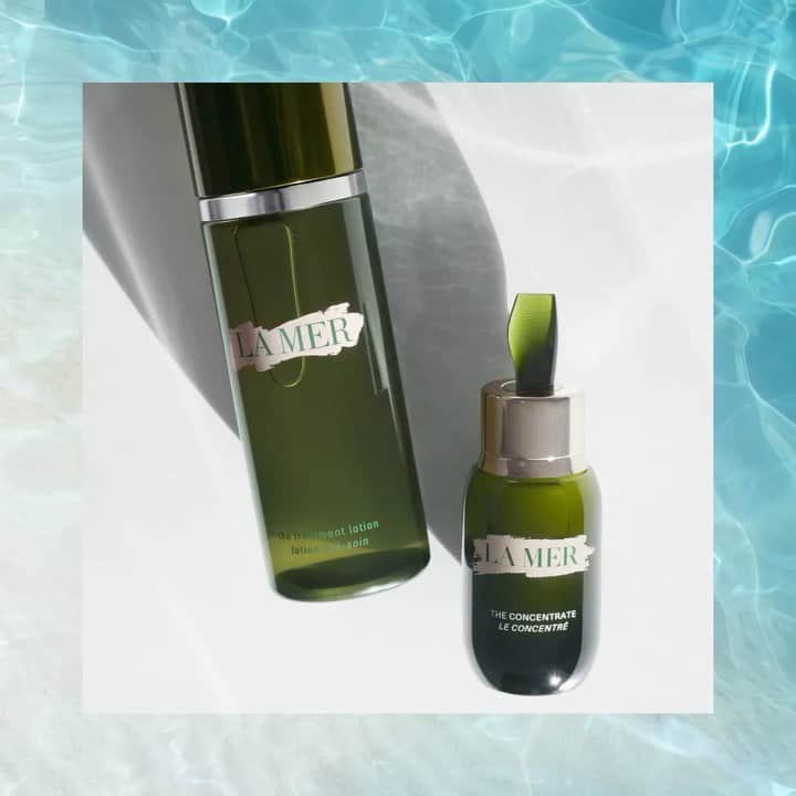 ドゥラメールのインスタグラム：「Hello, hot sun. Meet these fresh forms of cell-renewing Miracle Broth. Two powerful treatments to calm and strengthen skin after a weekend of heavenly basking.」