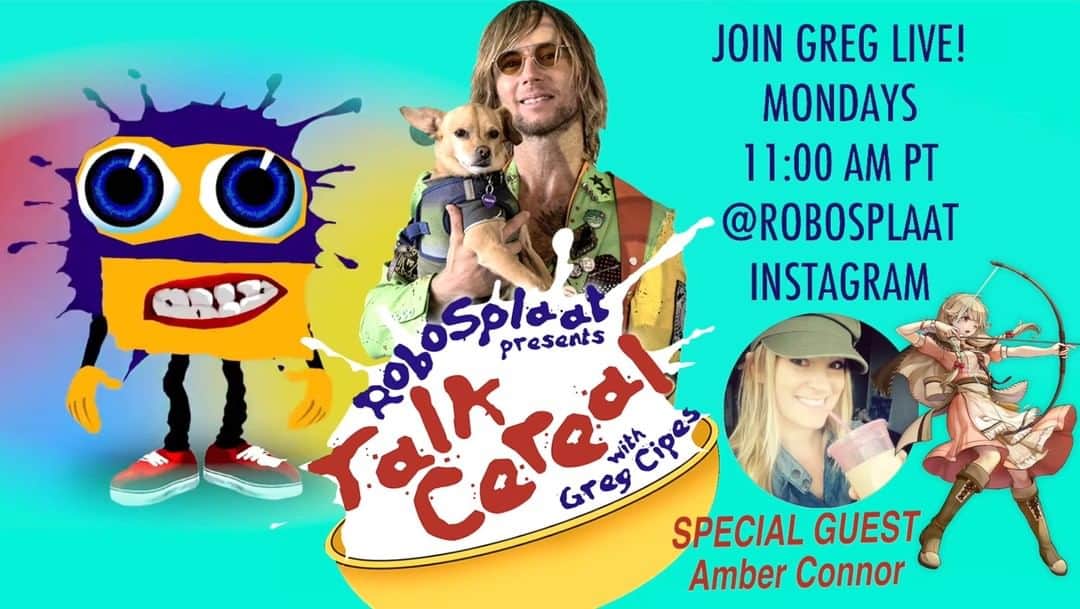 グレッグ・サイプスさんのインスタグラム写真 - (グレッグ・サイプスInstagram)「📺 TODAY at 11am! Join Greg LIVE for Talk Cereal 🥄 with @GregCipes & special guest Amber Connor @gldngrly 🙌 presented by @RoboSplaat ! Don't miss it! 11am PST at the @RoboSplaat instagram! #talkcereal!! #splaat #beastboy #michelangelo #FireEmblem #TalesofBerseria #ThePromisedNeverland #cartoons #klaskycsupo 💚 photo by @mina.happy320」7月6日 23時45分 - gregcipes