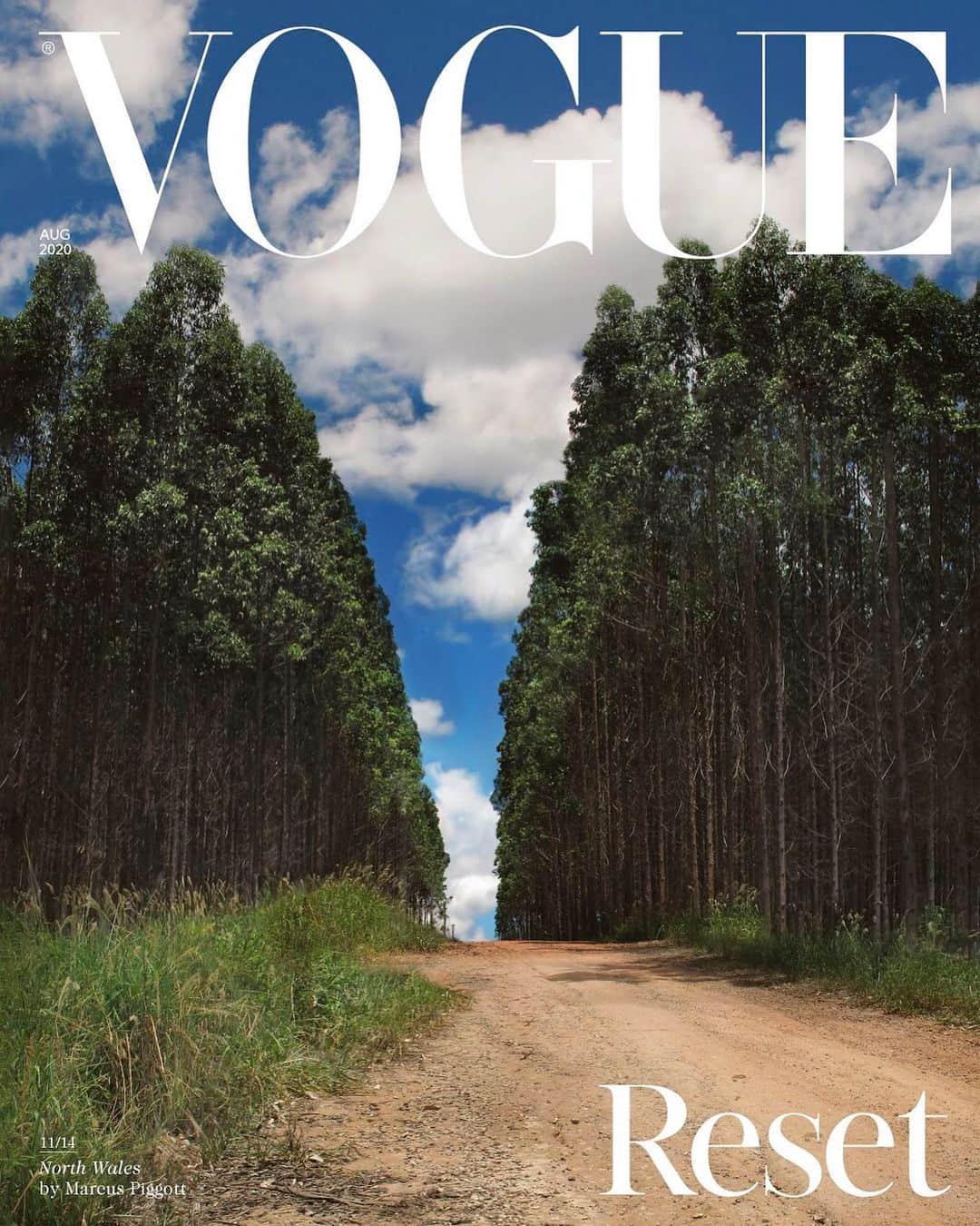 British Vogueさんのインスタグラム写真 - (British VogueInstagram)「When it came to selecting a much-loved landscape to feature on the cover of #BritishVogue’s August 2020 cover, there was only ever one place in the running for #MarcusPiggott. The fashion photographer chose a tranquil scene captured at a deserted spot in his native Wales: a sun-baked trail flanked by soaring conifers, the blue sky on the horizon dotted with cotton ball clouds. The distinctly British scene perfectly encapsulates the celebration of nature at the heart of #BritishVogue’s series of 14 special landscape covers, commissioned from the country’s foremost creatives. See the full portfolio in the new issue, on newsstands and available for digital download now. And click the link in bio for more on Piggott’s contribution.」7月7日 1時00分 - britishvogue
