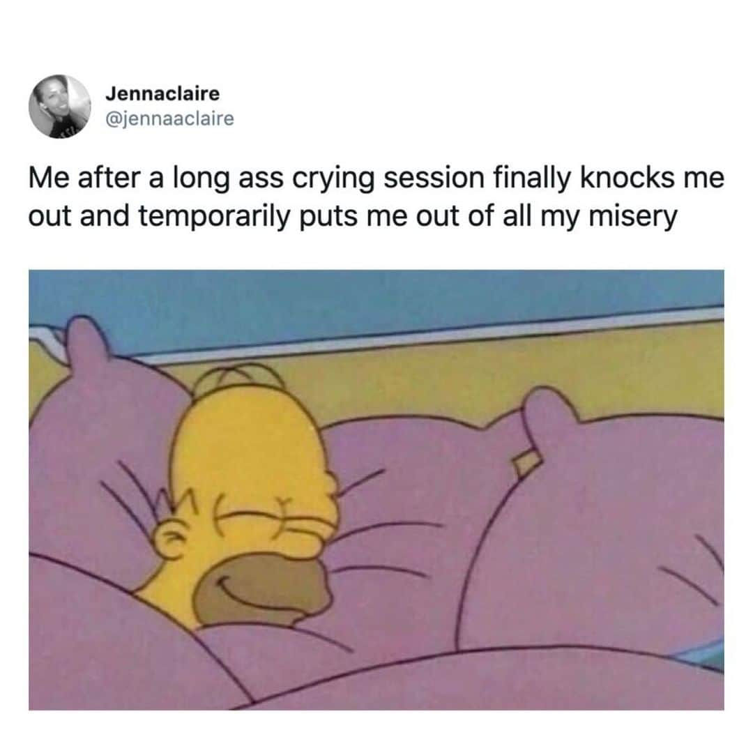 9GAGさんのインスタグラム写真 - (9GAGInstagram)「Then my eyes be all puffy in the morning⠀ By jennaaclaire  TW⠀ -⠀ #crying #sleep #simpsons #9gag」7月7日 2時00分 - 9gag