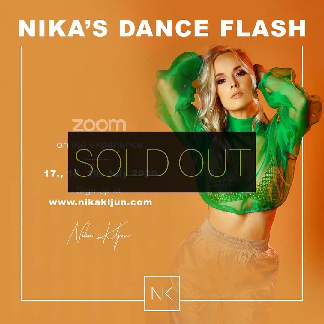 Nika Kljunのインスタグラム：「NIKA’s DANCE FLASH is officially SOLD OUT! 🔥💃🏼 . Thank you to everyone who signed up, I appreciate you all. You guys jumped on board so quickly 🏃🏽‍♀️😃, that I had to extend the list of participants! But now, I just really have to stop the registration so that I can focus on each of you better. I’m super super excited to start training you all, and to give you the tips you need to take your dance journey to the next level. 🧡 . For those of you who did not sign up yet, and want to train closely with me - no worries - there will be another one! 😉 I got you! .  #nikasdanceflash #dance #danceworkshop #letsdance #onlinetraining #nikakljun #nikakljunchoreography #danceclass #dancegoals #training #interactivetraining」