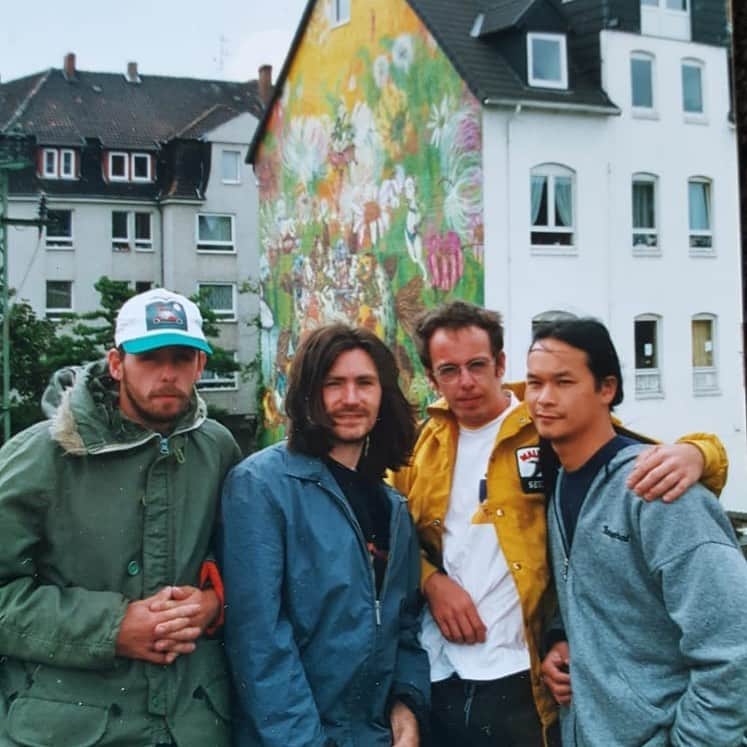 osgemeosのインスタグラム：「This was 2000 in Hildesheim/Germany  With our brothers/family @daniel_man_codeak  and @loomit_official  one of the first collaboration mural in Europe ... Esse mural foi na cidade de Hildesheim na Alemanha com nossos irmãos ! Codeak e Loomit !! Saudades desses tempos ❤️✨✨🙏🏻 #osgemeos」