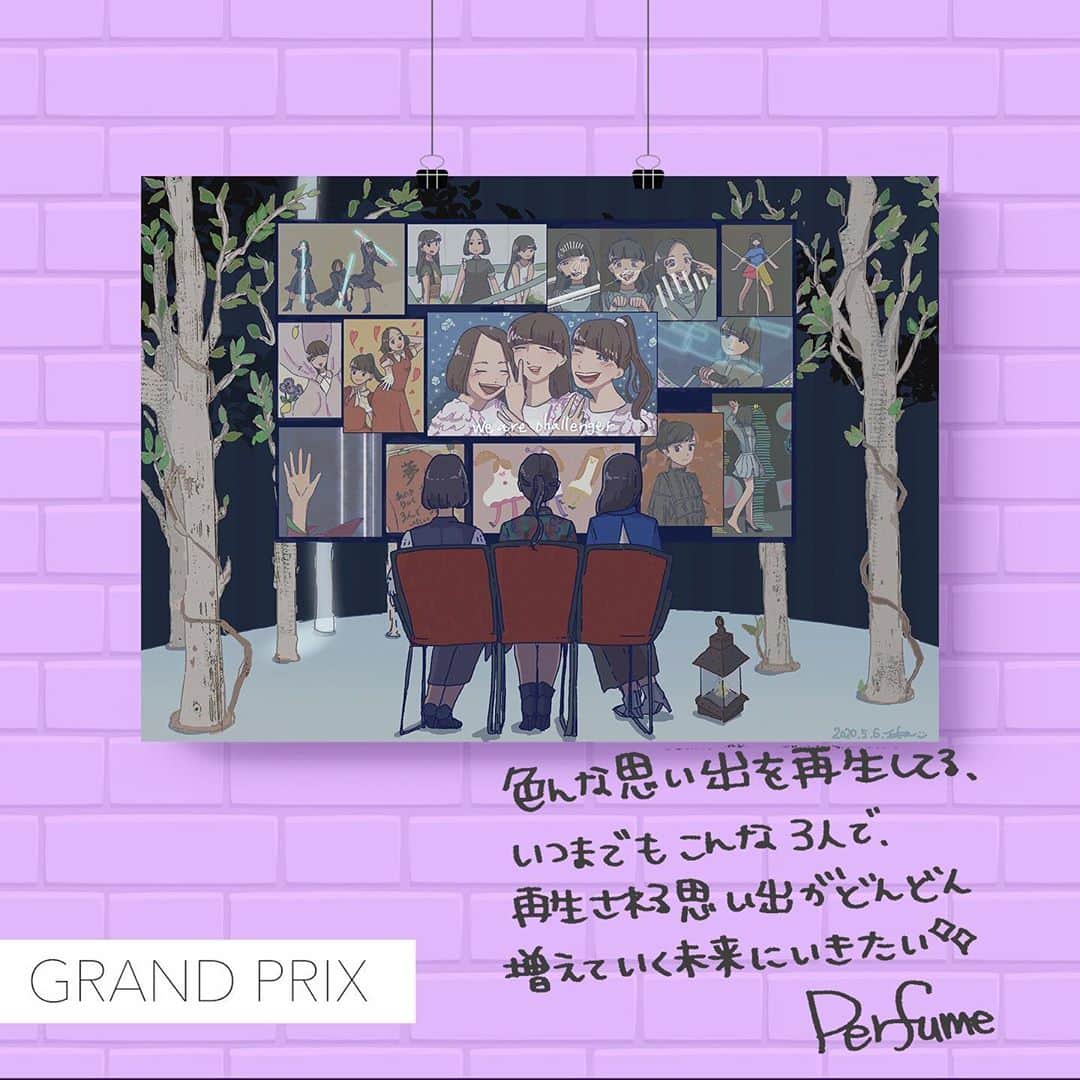 Perfumeさんのインスタグラム写真 - (PerfumeInstagram)「Perfumeファンアート展🎨 メンバーが選んだグランプリ決定✨ &それぞれの作品へのメッセージが到着！ みなさん本当に素晴らしいエントリーをありがとうございました！！!  Thank you to all of the amazing #prfmArtChallenge entries! Perfume would like to celebrate these 12 artists as the grand prix winners! Swipe through for their comments on each piece. 💖  Message translations:  “This is a special scene for me, too, and it made me happy that you chose to draw this♡ Thanks!” – KASHIYUKA  “Irresistible concept and the posing!!! So strong. We love each of our super powers and hand motions of this art!!!!” - Perfume  “Replaying tons of memories on this art. We hope that we continue making more memories together like this art in the future✨” - Perfume  “Wait!  What? How amazing is this? LOL What is this made out of? Marzipan? We can’t stop smiling. Love the eyes.” – Perfume」7月7日 10時11分 - prfm_official