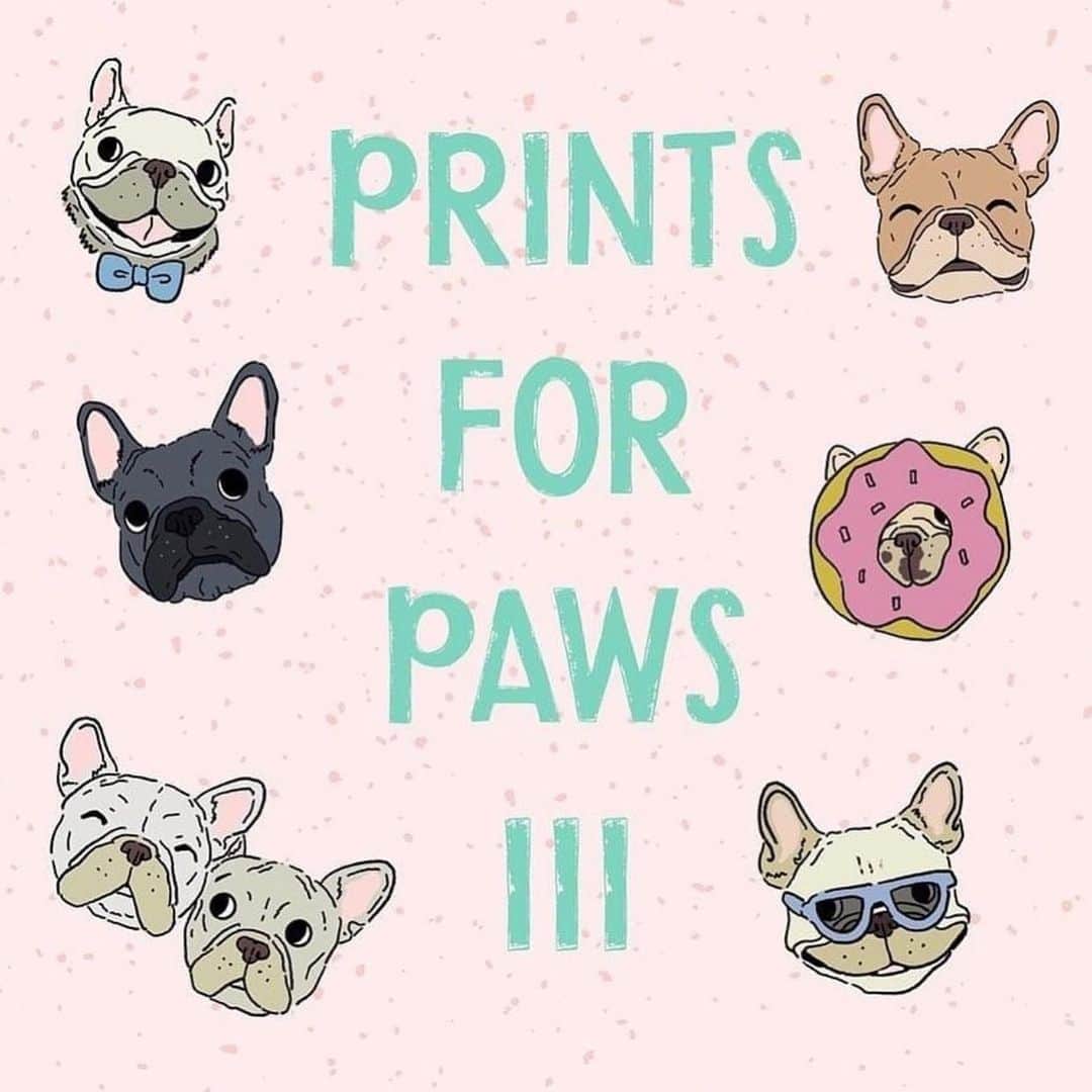 Hamlinのインスタグラム：「We’re excited to announce a fun collaboration coming in August with @kelsonpaper called Prints for Paws III! The squad for this event includes @bosunthefrenchie, @dellalafrench, @hortonmcsnorton, @barkleysircharles, @oatiemeal and myself, of course.  There will many some great patterned products coming your way, including stickers, magnets, prints, tote bags, towels, etc. So many products for both the home and RV! The best part is that all proceeds benefit @frenchbulldogvillage and their quest for helping rescue Frenchies in need. Look for more info coming soon!  In the meantime, scroll through the images to see some fantastic Print for Paws artwork from past events. .......... #printsforpaws #p4p」
