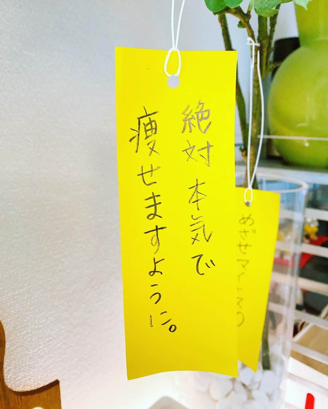 海保知里さんのインスタグラム写真 - (海保知里Instagram)「今日は七夕ですね✨子ども達のお願い事は学校に飾ってあるので、私だけの願い事を飾っています😁あぁ叶いますように。 Today is Tanabata!!! Wrote my wishes. Wishing my family’s happiness and wishing I will lose weight. Hahaha. #quarantinegainingweight  #七夕飾り  #海保知里」7月7日 16時27分 - chisato_kaiho
