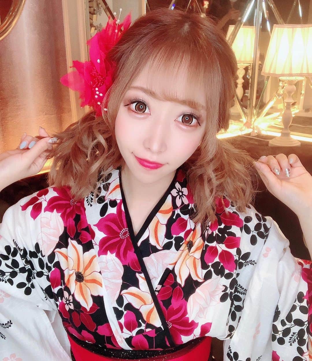 RIRAのインスタグラム：「💘👾💘👾💘.  #浴衣#ピンク#フォーティーファイブ#キャバクラ#キャバ嬢#歌舞伎町#新宿#fourtyfive」