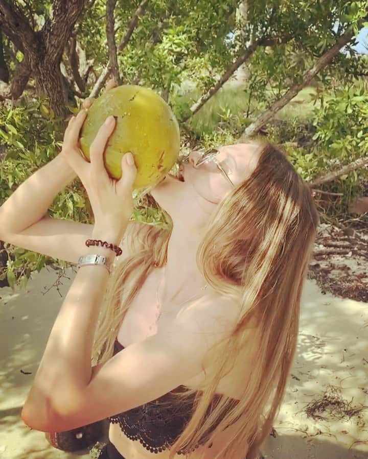 ヴラダ・ロスリャコヴァのインスタグラム：「I went all the way up on the palm tree for it. #hunter #vacation」