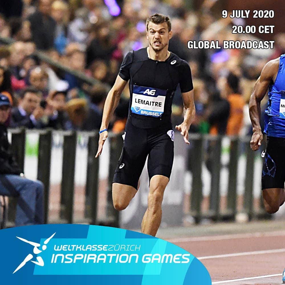 クリストフ・ルメートルのインスタグラム：「Jeudi, je serai au @weltklassezurich où je serai aligné sur 200m pour la team Europe lors de ces #inspirationgames. Hâte de débuter enfin cette saison 2020 et de reprendre la compétition qui m’avait énormément manqué😊  #weltklassezürich #diamondleague #asics #athletisme #sprint #competition #200m」