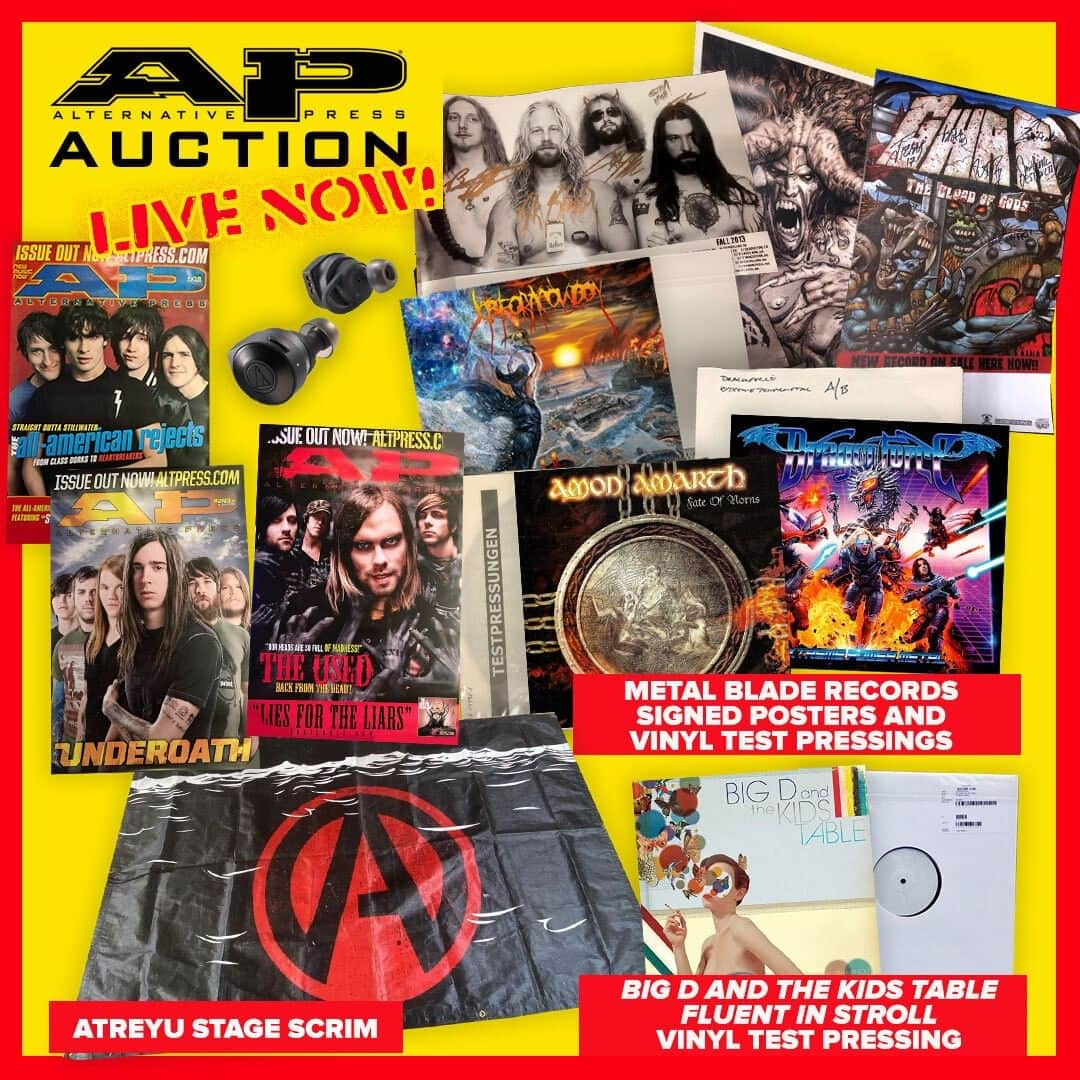 Alternative Pressさんのインスタグラム写真 - (Alternative PressInstagram)「The Alternative Press Auction is live. 100% of proceeds will be donated in order to benefit the NAACP Legal Defense Fund and Marsha P Johnson Fund. Bid now on one-of-a-kind, archived items from AltPress, @sideonedummy, @spinefarmrecords, @metalbladerecords, @audiotechnicausa and more⁠ LINK IN BIO⁠ .⁠ .⁠ .⁠ #allamericanrejects #underoath #theused #atreyu #bigdandthekids #gwar #lizzyborden #gypsyhawk #dragonforce #amonamarth #jobforacowboy #ensiferum #theused #sideonedummy #spinefarmrecords #metalbladerecords #audiotechnica #altpress #alternativepress」7月8日 1時01分 - altpress