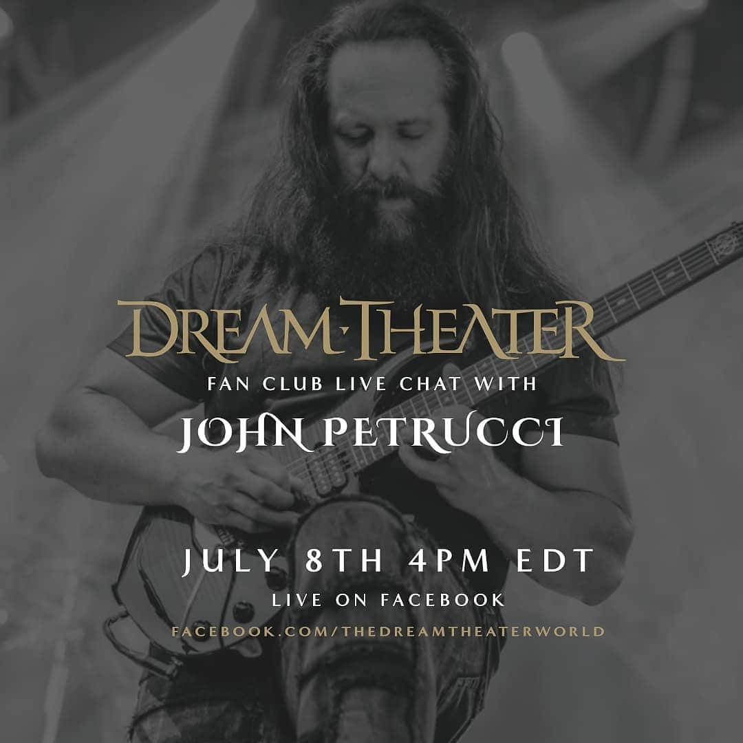 ドリーム・シアターさんのインスタグラム写真 - (ドリーム・シアターInstagram)「@johnpetrucciofficial will be joining @dreamtheaterworld for a fan club live chat tomorrow (July 8) at 4pm EDT on their Facebook page! Don't miss it.   #johnpetrucci #dreamtheater #livechat」7月8日 5時06分 - dreamtheaterofficial