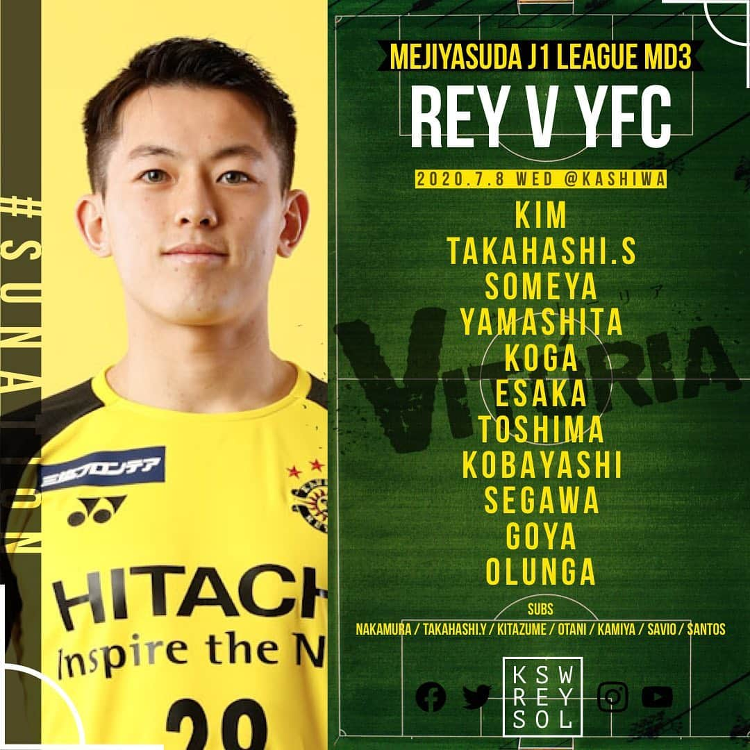 柏レイソルさんのインスタグラム写真 - (柏レイソルInstagram)「#startingXI #REYvYFC #kashiwa #reysol #yokohamafc #jleague」7月8日 16時14分 - kashiwareysol_official