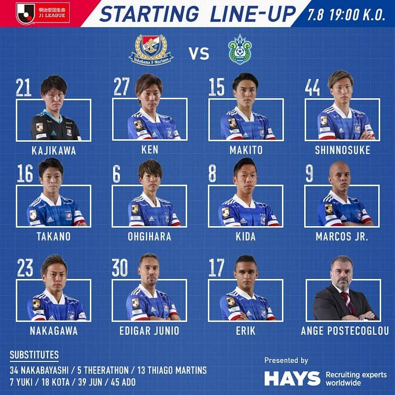 横浜F・マリノスさんのインスタグラム写真 - (横浜F・マリノスInstagram)「‪ Yokohama F.Marinos Team News vs Shonan Bellmare!本日のJ1リーグ第3節 湘南ベルマーレ戦のメンバーが発表されました！  #fmarinos #Jリーグ #スタメン #startingXI #jleague #HAYS」7月8日 17時00分 - yokohamaf.marinos