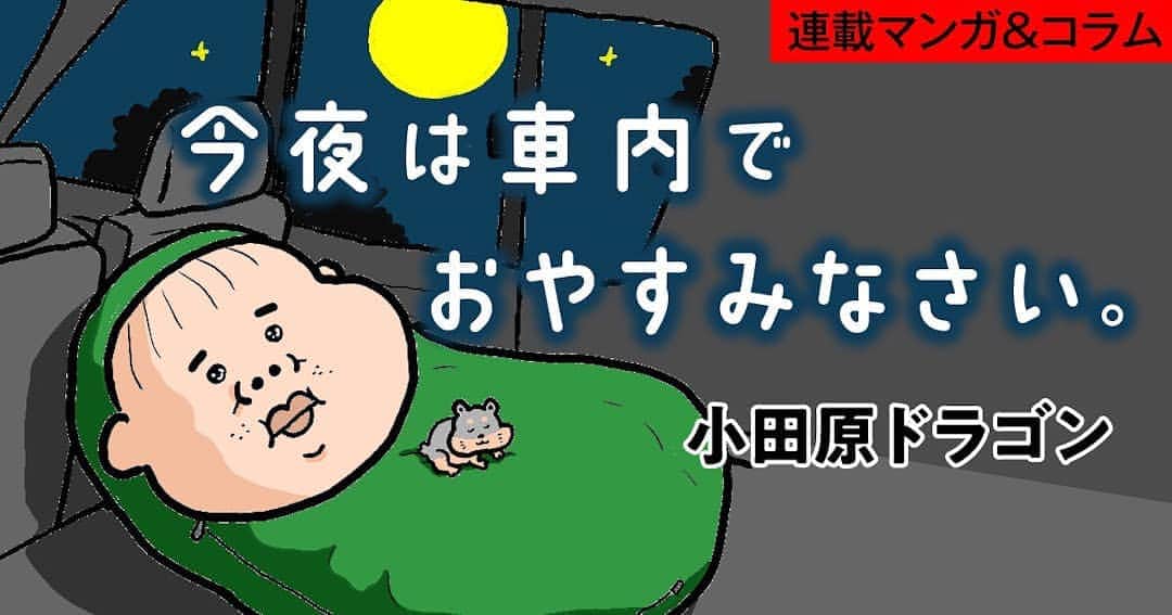 小田原ドラゴンのインスタグラム：「ヤンマガwebで車中泊漫画の連載始まりました！よろしくお願いします〜！ #漫画 #車中泊 #N-VAN #軽キャンパー」