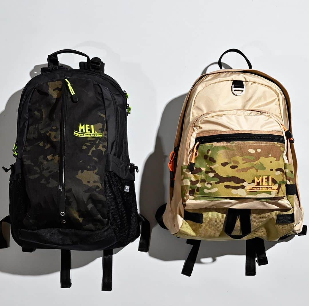 MEI(メイ) のインスタグラム：「MEI 2020 SPRING/SUMMER SCRAMBLER collection  MEI-000-205002 SCRAMBLER Moto Pack ￥15,800+tax  MEI-000-205001 SCRAMBLER PACKS ￥11,800+tax  #mei #meibag #mei_bag #メイ #メイバッグ #backpack #バックパック #xpac #エックスパック #sustainable #サスティナブル #outdoor #アウトドア」