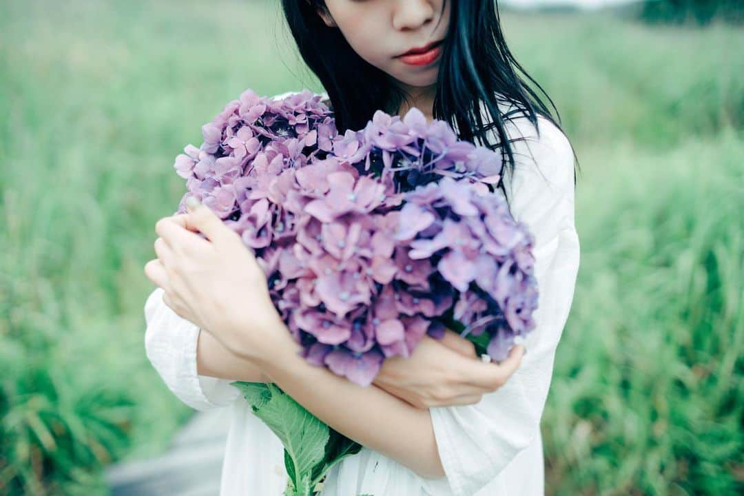 haraoのインスタグラム：「紫陽花をいっぱい頂きました。 - - - #いつか見た夢の中で #あじさい#紫陽花#hydrangea  #vsco#filmphotography#analog#oldlens#cinematography#GPW_members_only#as_archive#into_the_screen#indies_gram#indy_photolife#screen_archive#curbonjp#cinesomnia#photocinematica#realismag#analoguepeople#analoguevibes#被写体募集 . #Instagram#InstagramJapan#tokyocameraclub#reco_ig#jp_mood#オールドレンズ#オールドレンズに恋をした#儚くて何処か愛おしい様な」