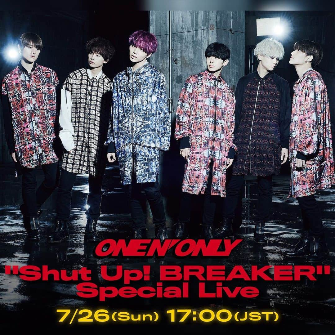 EBiSSHさんのインスタグラム写真 - (EBiSSHInstagram)「ONE N' ONLY online live, how to buy tickets abroad (when viewing from overseas)﻿ ﻿ ONE N' ONLY online live﻿ ONE N' ONLY“Shut Up! BREAKER”Special Live﻿ ﻿ 【Date and Time】﻿ 2020-07-26（sun）﻿ Open 16:00 / Start 17:00﻿ (Japan time)﻿ ﻿ 【Price】﻿ 2,800JPY（Tax excluded）﻿ ﻿ 【Sales Period】﻿ 2020-07-08(wed) 15:00～2020-08-29(sat) 17:00﻿ ﻿ 【Payment Method】﻿ Credit Card/UnionPay/PayPal ﻿ ﻿ 【Archive Delivery Period】﻿ 2020-07-28(tue) 12:00～2020-08-31(mon) 23:59 ﻿ Tickets for overseas (when viewing from overseas)﻿ ﻿ https://tixplus.jp/feature/one-n-only_200726_os/﻿ ・If you live overseas, please purchase from here.﻿ (海外にお住まいの方はこちらからお買い求めください。)﻿ ﻿ ・This will be a live stream from Japan and will not include English subtitles.﻿ (日本からのリアルタイム配信のため、英語字幕はございません。)﻿ ﻿ ﻿ ﻿」7月8日 15時06分 - onenonly_tokyo