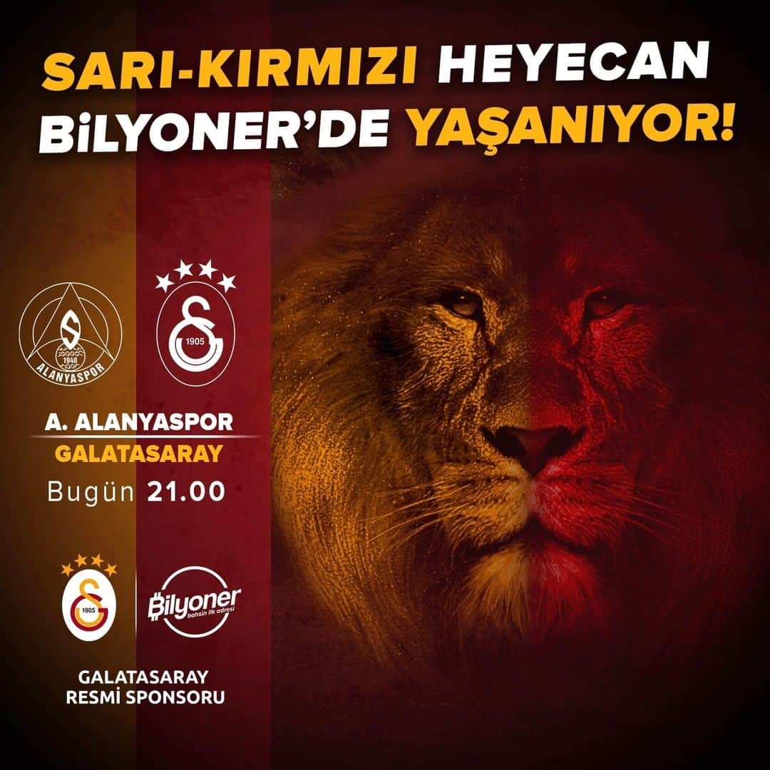 ガラタサライSKさんのインスタグラム写真 - (ガラタサライSKInstagram)「Aslanlar sahada, maçın coşkusu @bilyoner’de!  Hemen oyna 👉 https://bit.ly/ALAvGS_Bilyoner💪🦁」7月8日 20時00分 - galatasaray