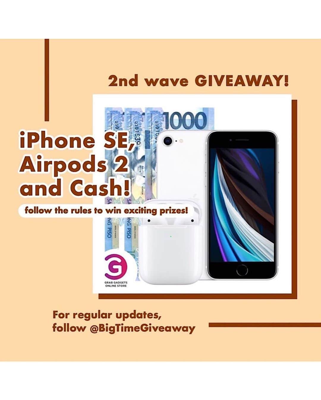 西田美保さんのインスタグラム写真 - (西田美保Instagram)「⁣⁣⁣⁣@BigTimeGiveaway is back with exciting prizes! 🤩 Win an iPHONE SE, Airpods 2 and 3,000 cash by following these rules:⠀⠀⠀⠀⠀⠀⠀⁣ ⁣⠀⠀⠀⠀⁣ 1⃣ LIKE and SAVE this post.⠀⠀⠀⠀⁣ 2⃣ FOLLOW all the accounts that @BigTimeGiveaway follows!⠀⁣ 3⃣ Click the link on @BigTimeGiveaway's bio and LIKE and FOLLOW "Grab Gadgets" — Send a SCREENSHOT via IG DM for proof. (We always check!) ⠀⠀⠀⠀⠀⁣ 4⃣ Once done, go to @BigTimeGiveaway and look for the OFFICIAL GIVEAWAY POSTER. TAG 1 friend in the COMMENT SECTION. (1 tag=1 entry). Multiple tags in 1 comment will be disqualified!! More tags more chances of winning!⁣⁣⁣⁣ ⠀⠀⠀⠀⁣ ⠀⠀⠀⠀⁣ Accounts must be public to join the giveaway. No fake, ghost and giveaway accounts! 🙅🏻‍♀️ PH Residents only! 🇵🇭Giveaway ends on July 17, 2020. The winners will be announced via LIVE DRAW. Upon joining, you confirm that you are at least 13 years of age and you're participating at your own will.⁣⁣⁣⁣⠀⠀⠀」7月8日 21時37分 - real.miho_nishida