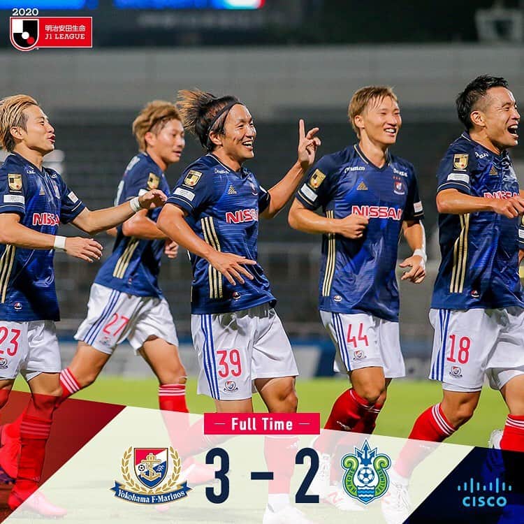 のインスタグラム：「. FULL TIME presented by @Cisco_Japan ‬ ‪明治安田生命J1リーグ第3節‬ ‪横浜F・マリノス 3-2 湘南ベルマーレ‬  ‪⚽️GOAL⚽️‬ ‪66' 77' #天野純‬ ‪87'#オナイウ阿道‬  ‪#fmarinos #Jリーグ‬」