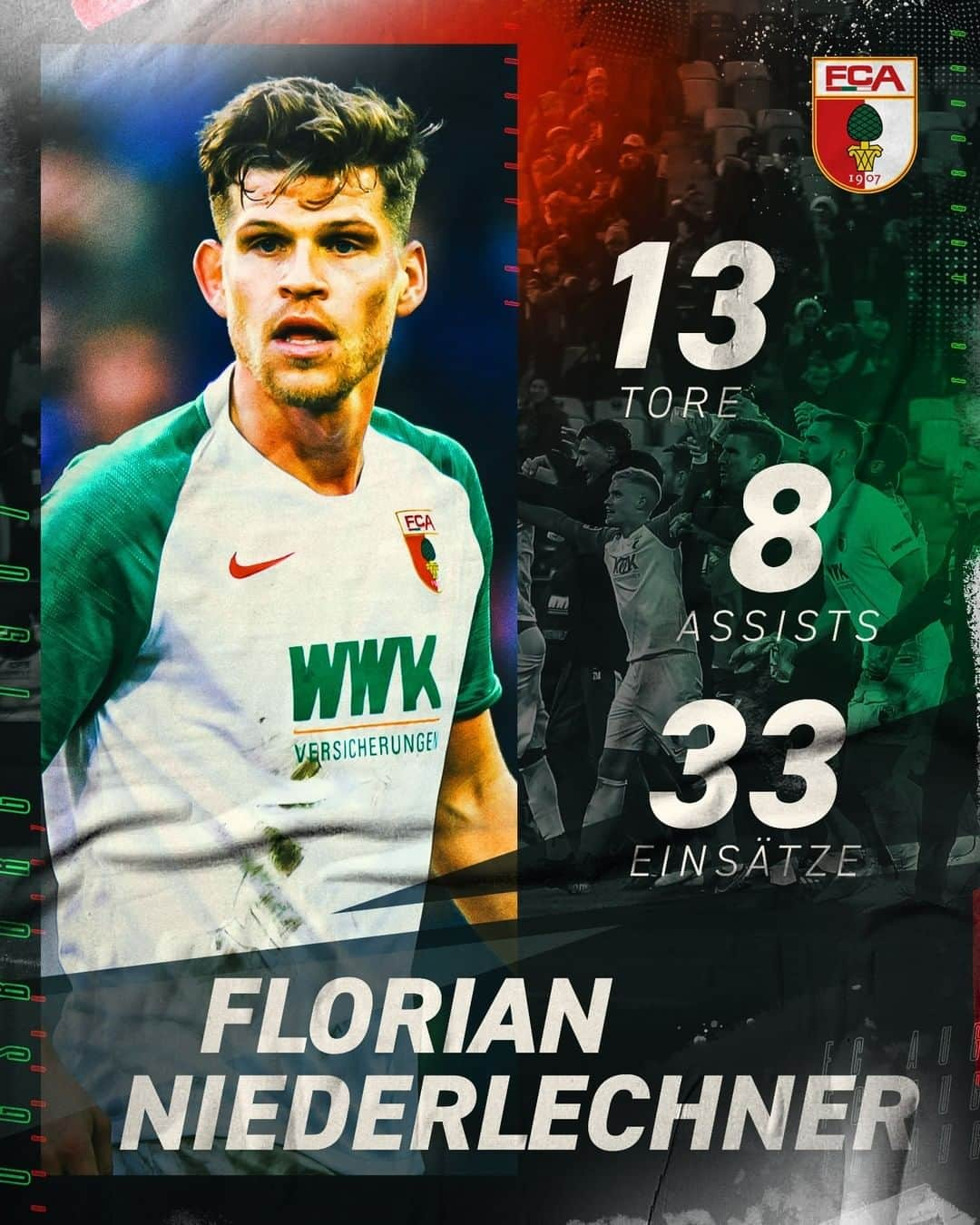 FCアウクスブルクさんのインスタグラム写真 - (FCアウクスブルクInstagram)「Läuft bei @floniederlechner7 mit der Zirbelnuss auf der Brust! ❤💚 #FCA #FCA1907 #fcaugsburg」7月8日 22時26分 - fcaugsburg1907