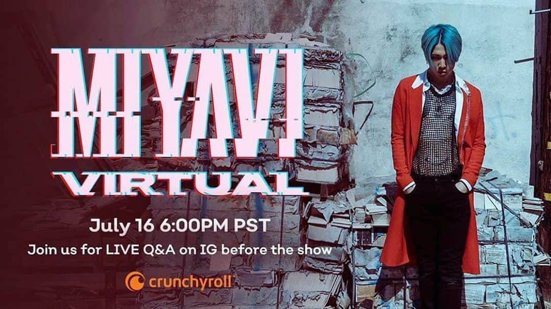 雅-MIYAVI-さんのインスタグラム写真 - (雅-MIYAVI-Instagram)「Come join me 🙋🏻‍♂️2020.07.17 10AM (Tokyo) - 3AM (London) - 07.16** 6PM (LA) #Repost @comiyaviww ・・・ [LIVE] ⠀ Look who is gonna host next #MIYAVIVIRTUAL 👀 ⠀ ⠀ Get ready on 16.07 & stay tuned for more info 🎸🔥🎉⠀ #repost @Crunchyroll (twitter) ⠀ We're excited to announce the #MIYAVI Virtual Concert exclusive with #Crunchyroll is happening on July 16, 6PM PDT!」7月8日 23時11分 - miyavi_ishihara