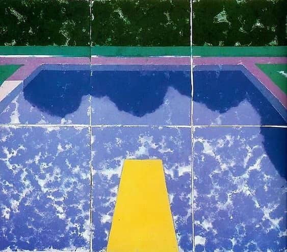 のインスタグラム：「Day Pool With Three Blue, David Hockney, 1978 #inspiration」